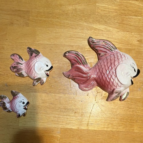 Pink ceramic fish wall - ceramic, plaques