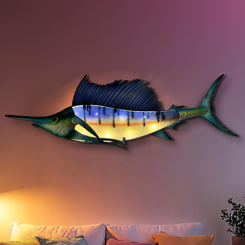 Metal fish wall - metal,